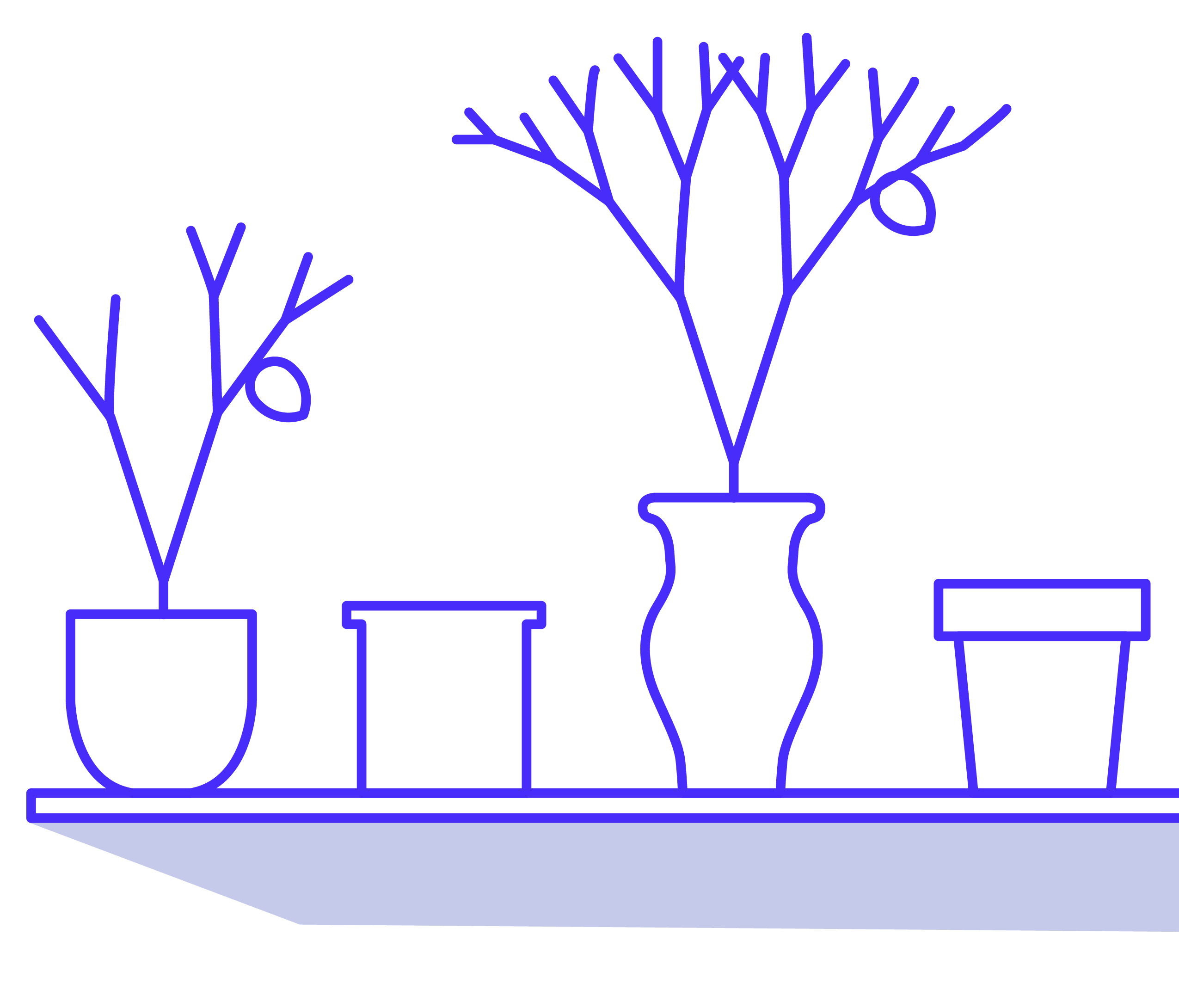 Illustration of plants on a window